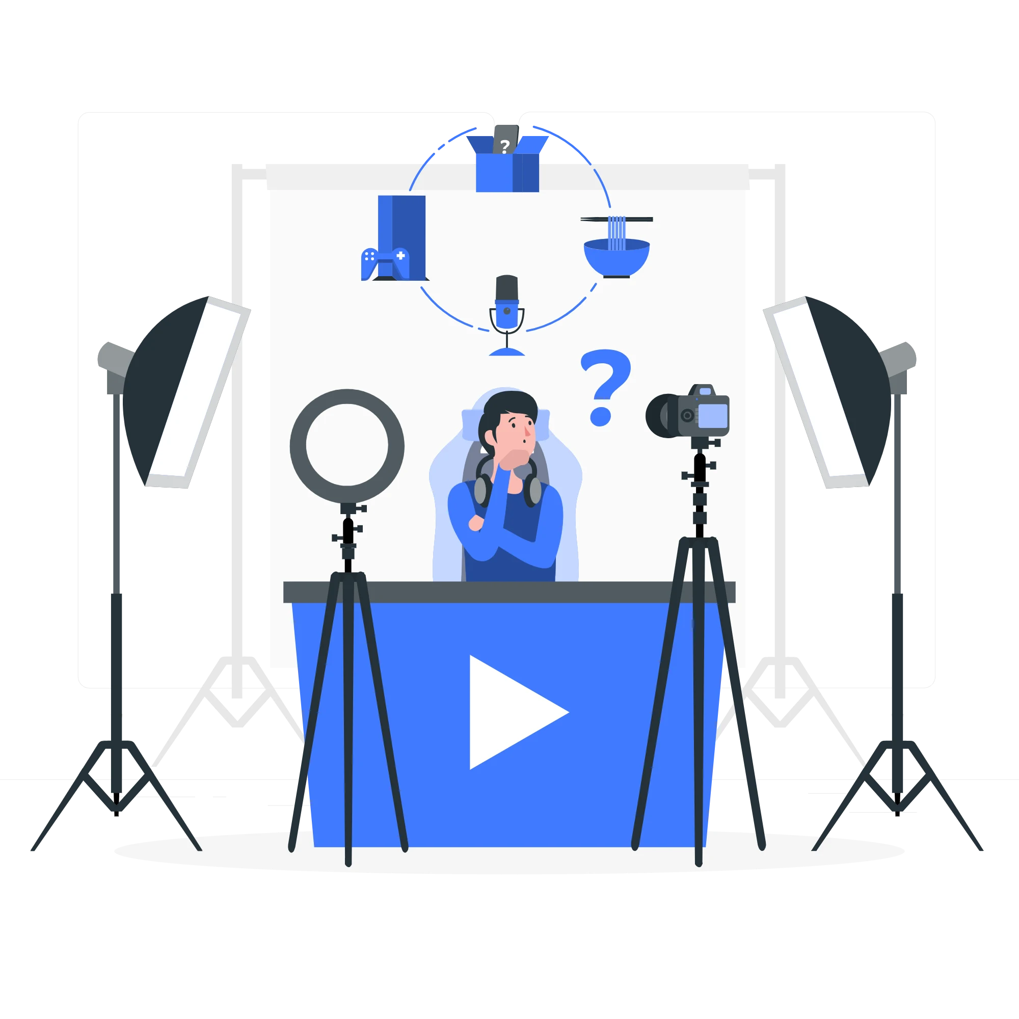 video content creation studio setup illustration